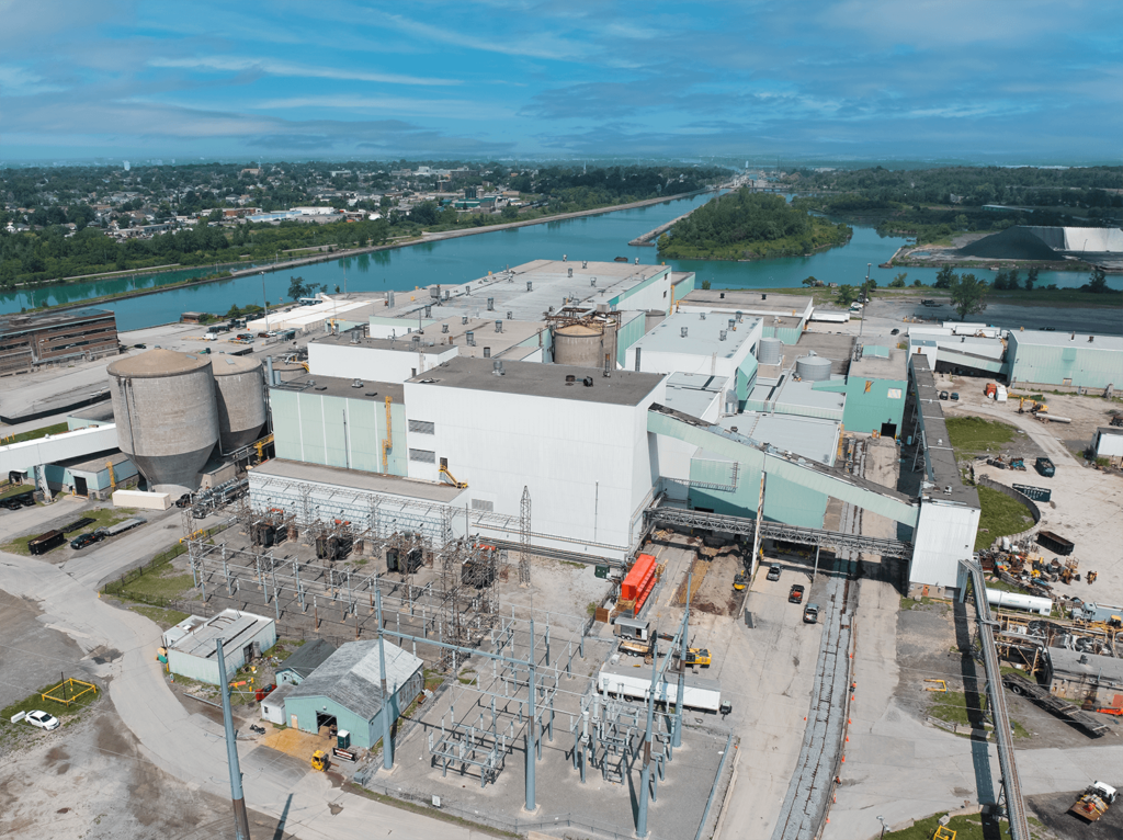 An aerial shot of Thorold Hub, North